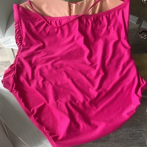 J Crew ruched bandeau one piece strapless or strap slimming swimsuit size 22 - Picture 9 of 16